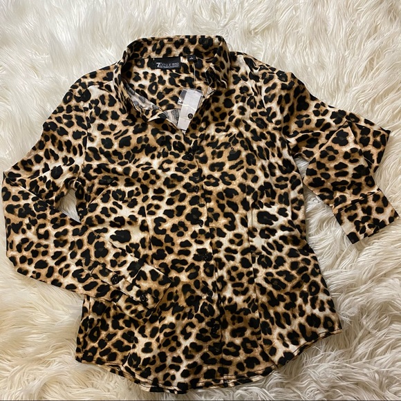 New York & Company Tops - NEW YORK & CO | Cheetah Print Button Up Top